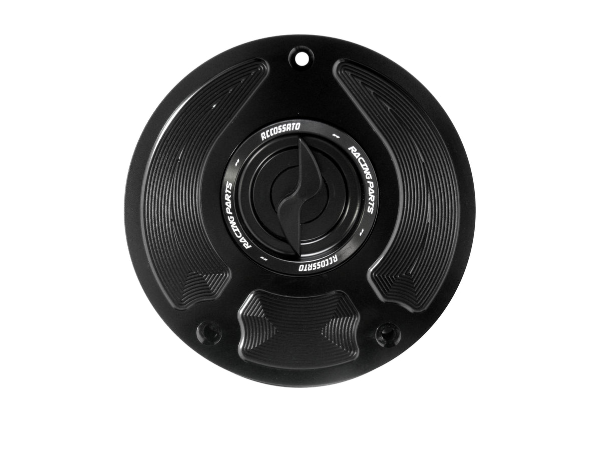 Tappo serbatoio per moto Honda con sgancio rapido ricavato dal pieno in alluminio, marca Accossato codice FC109