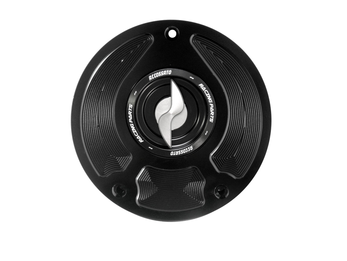 Tappo serbatoio per moto Honda con sgancio rapido ricavato dal pieno in alluminio, marca Accossato codice FC109