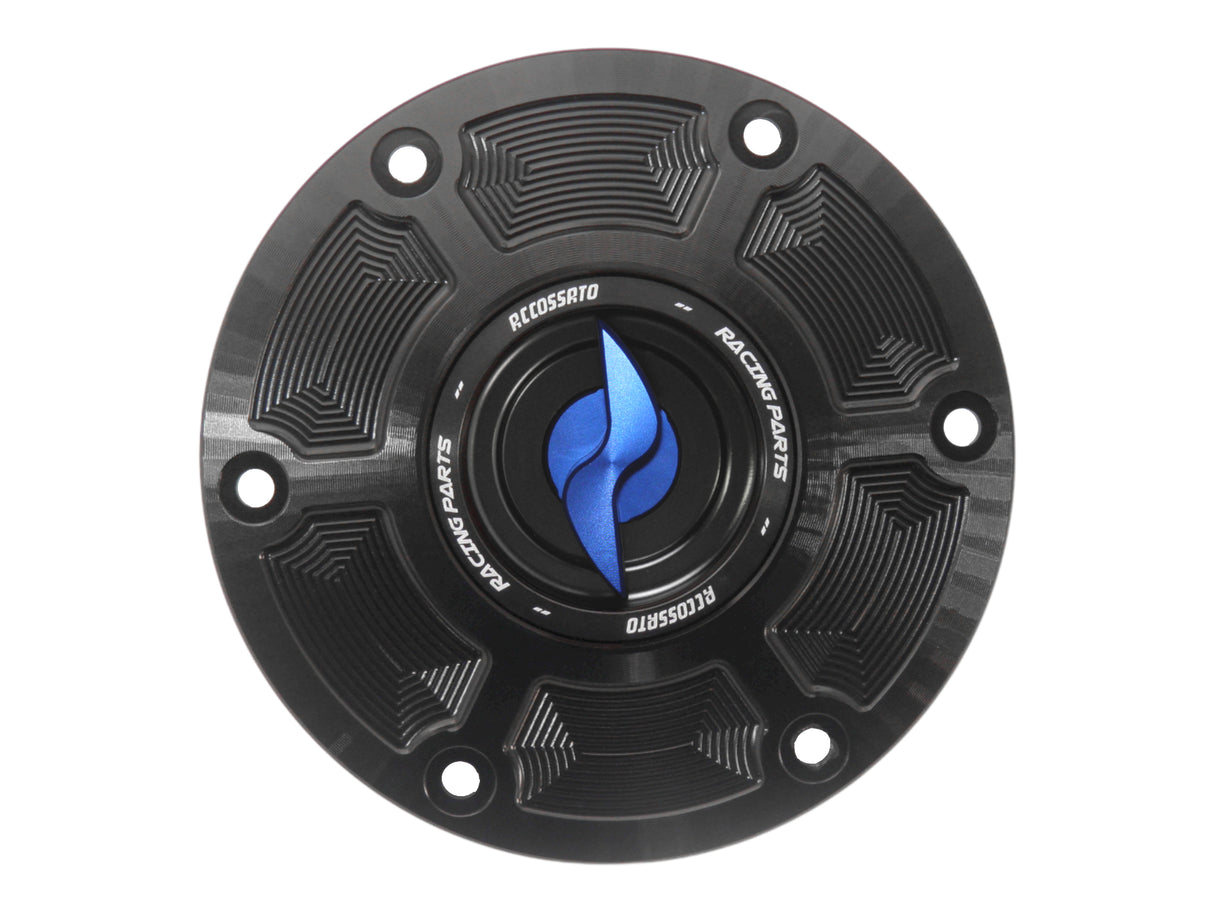 Tappo serbatoio per moto KTM con sgancio rapido ricavato dal pieno in alluminio, marca Accossato codice FC116