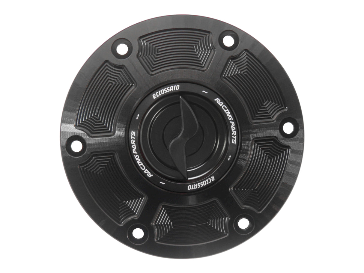 Tappo serbatoio per moto KTM con sgancio rapido ricavato dal pieno in alluminio, marca Accossato codice FC116