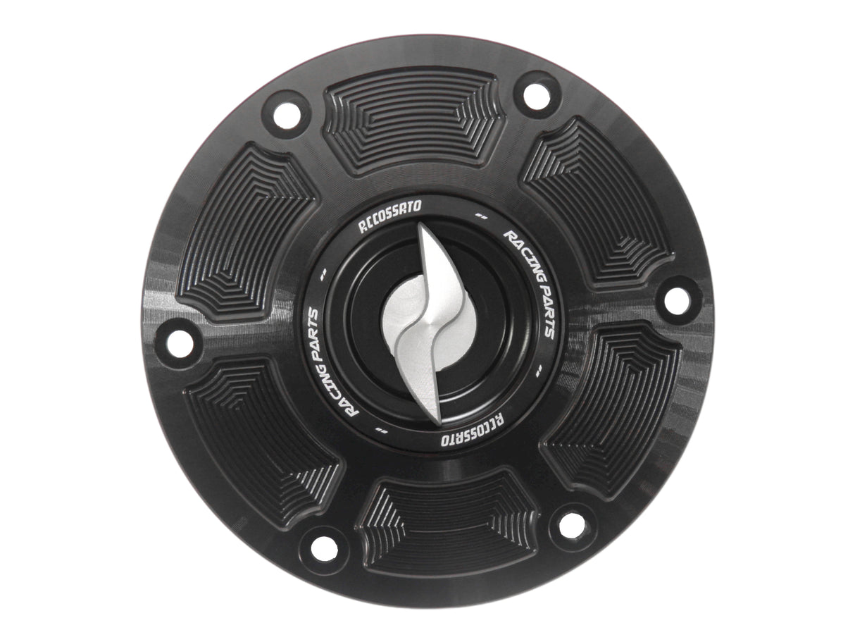 Tappo serbatoio per moto KTM con sgancio rapido ricavato dal pieno in alluminio, marca Accossato codice FC116