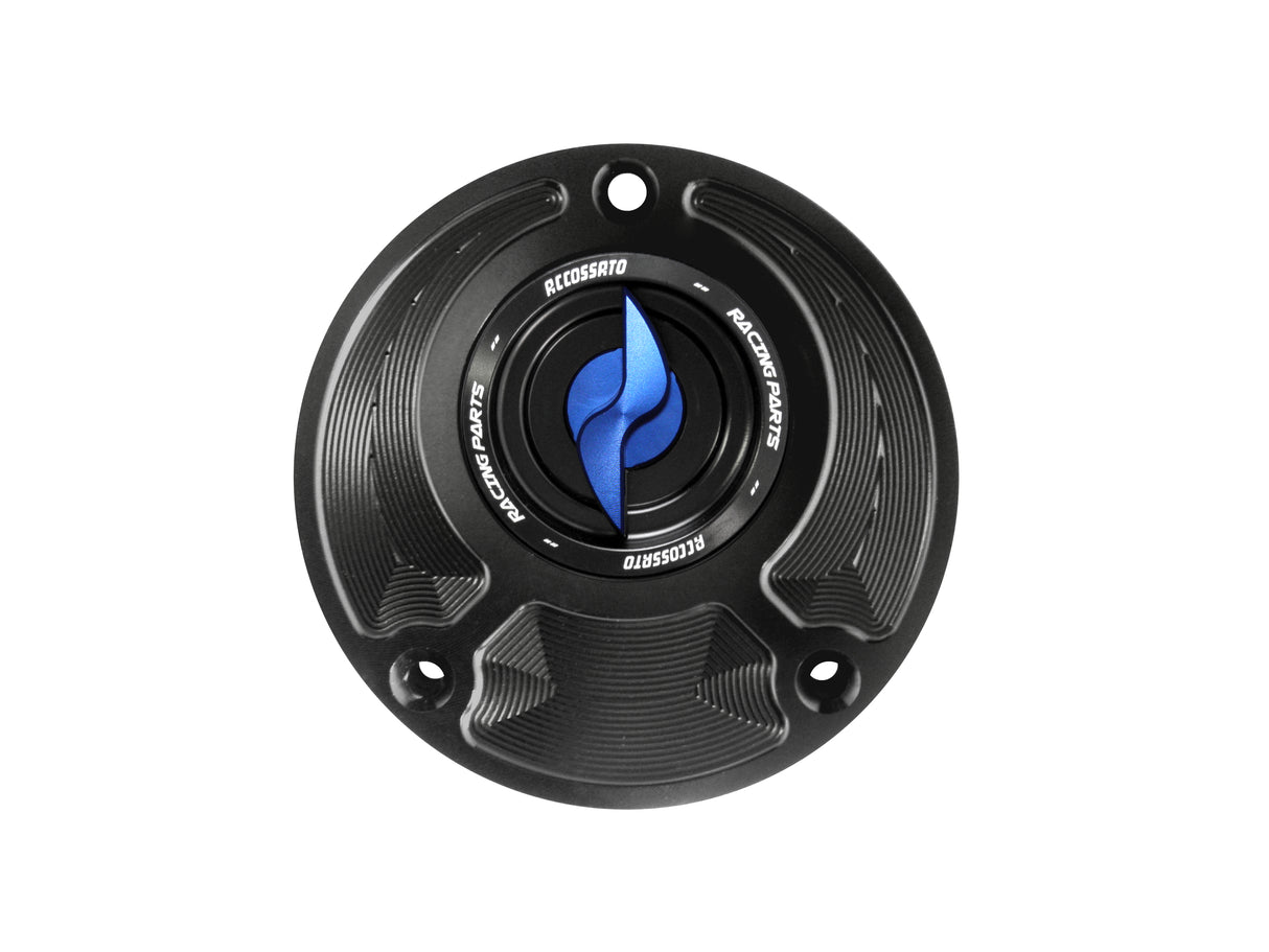 Tappo serbatoio per moto Yamaha con sgancio rapido ricavato dal pieno in alluminio, marca Accossato codice FC124