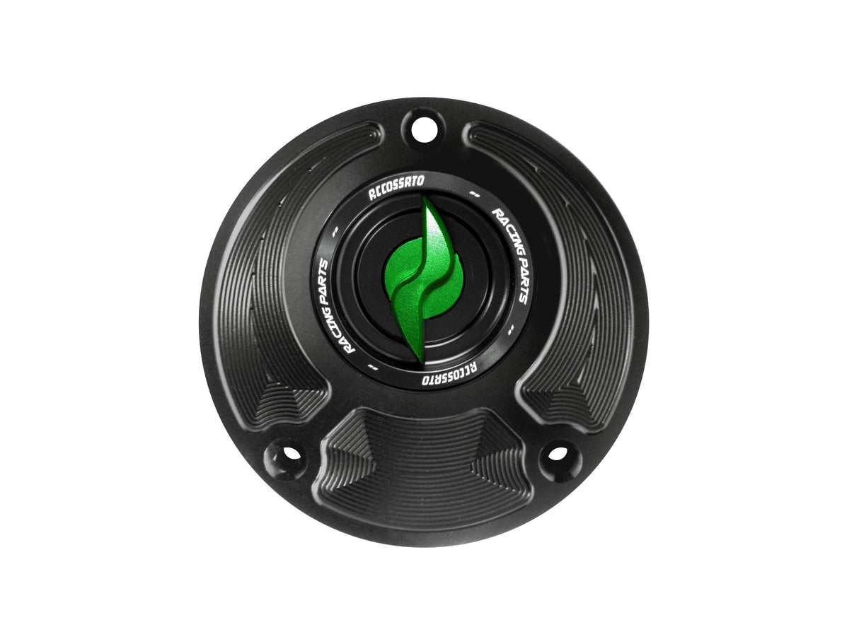 Tappo serbatoio per moto Yamaha con sgancio rapido ricavato dal pieno in alluminio, marca Accossato codice FC124