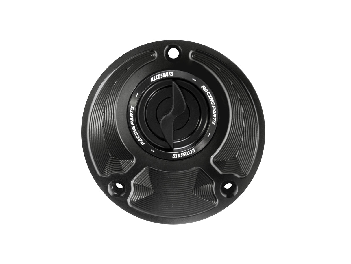 Tappo serbatoio per moto Yamaha con sgancio rapido ricavato dal pieno in alluminio, marca Accossato codice FC124