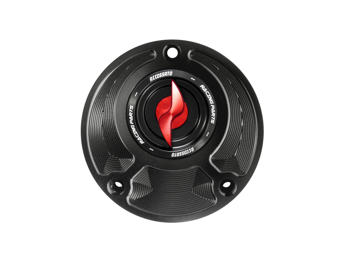 Tappo serbatoio per moto Yamaha con sgancio rapido ricavato dal pieno in alluminio, marca Accossato codice FC124