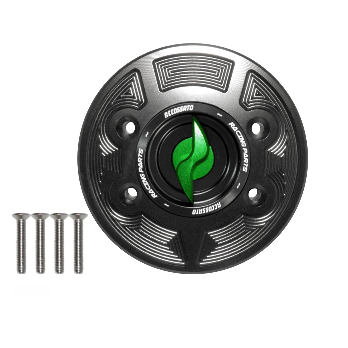 Tappo serbatoio per moto BMW con sgancio rapido ricavato dal pieno in alluminio, marca Accossato codice FC133