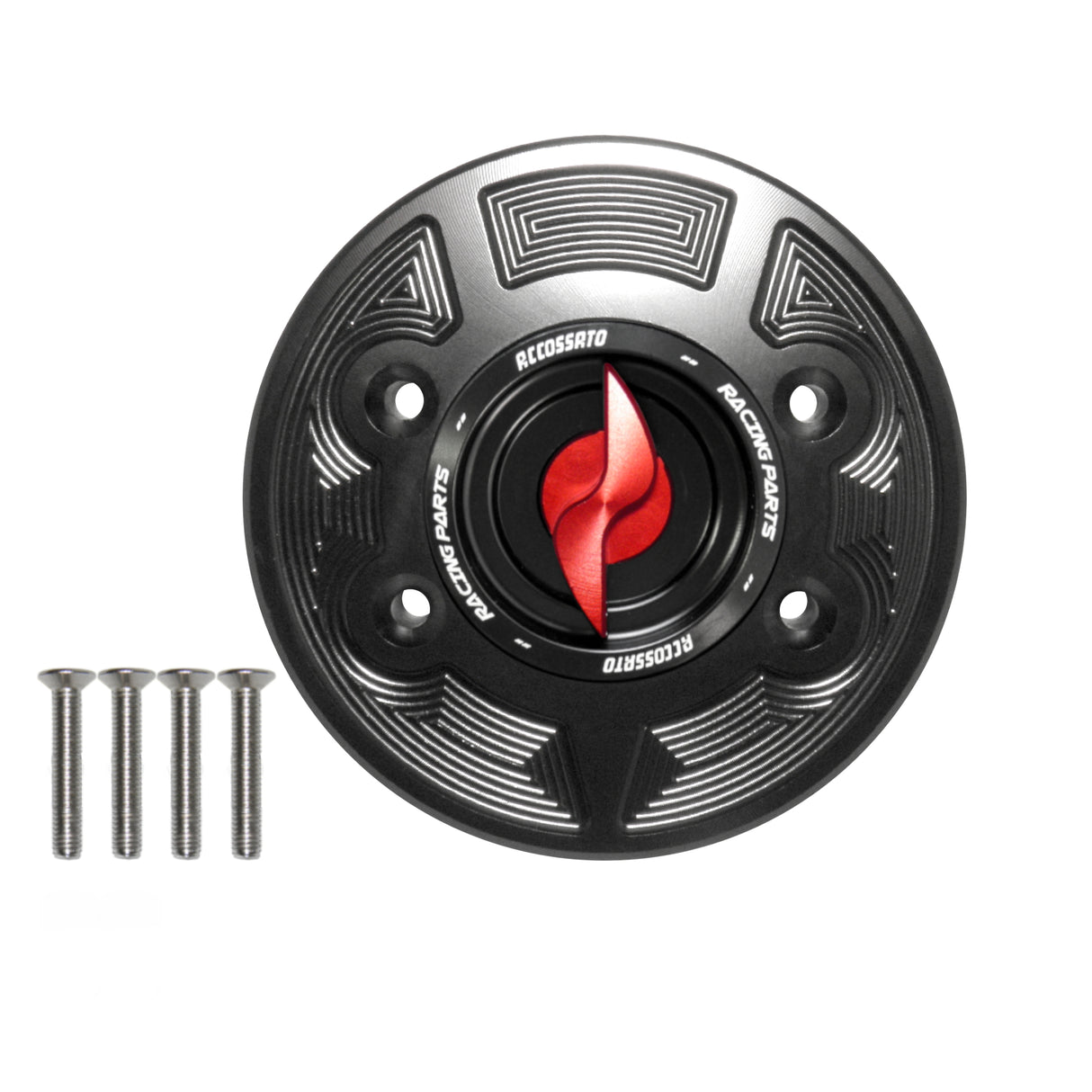 Tappo serbatoio per moto BMW con sgancio rapido ricavato dal pieno in alluminio, marca Accossato codice FC133