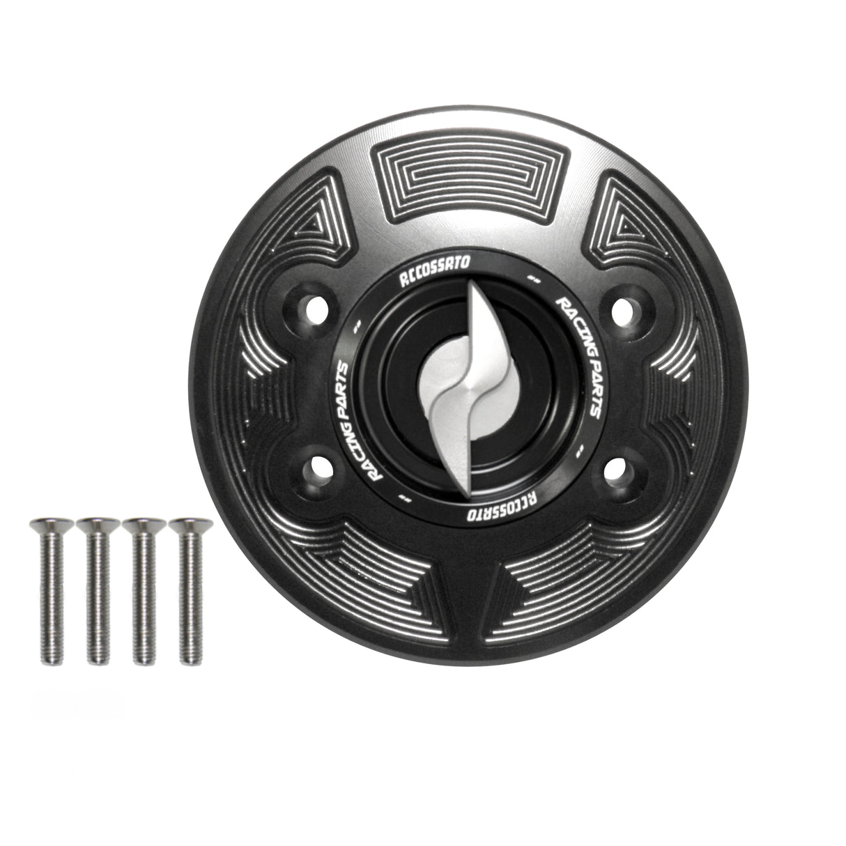 Tappo serbatoio per moto BMW con sgancio rapido ricavato dal pieno in alluminio, marca Accossato codice FC133