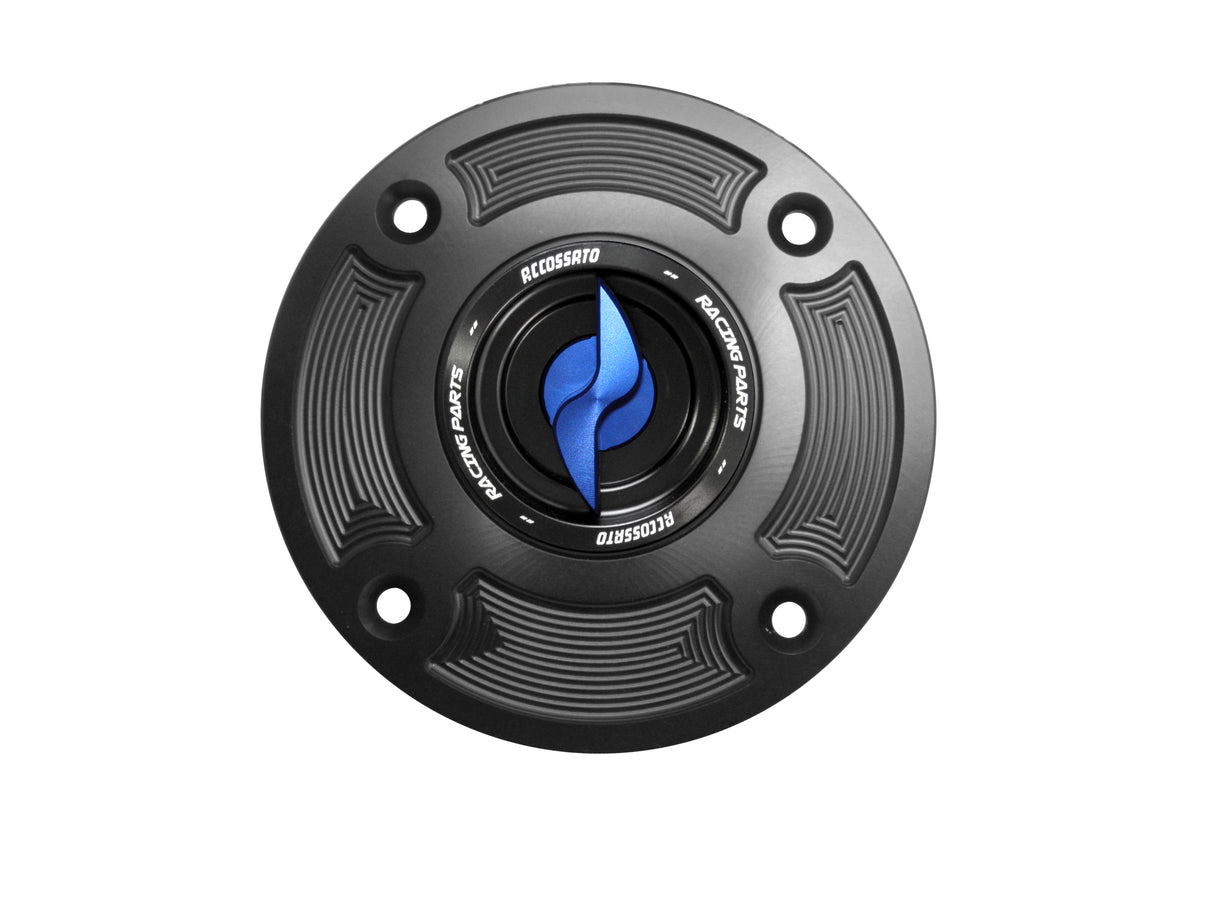 Tappo serbatoio per moto Suzuki con sgancio rapido ricavato dal pieno in alluminio, marca Accossato codice FC141