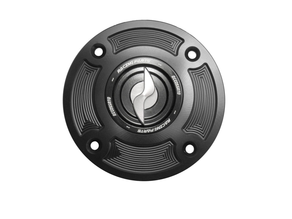 Tappo serbatoio per moto Suzuki con sgancio rapido ricavato dal pieno in alluminio, marca Accossato codice FC141