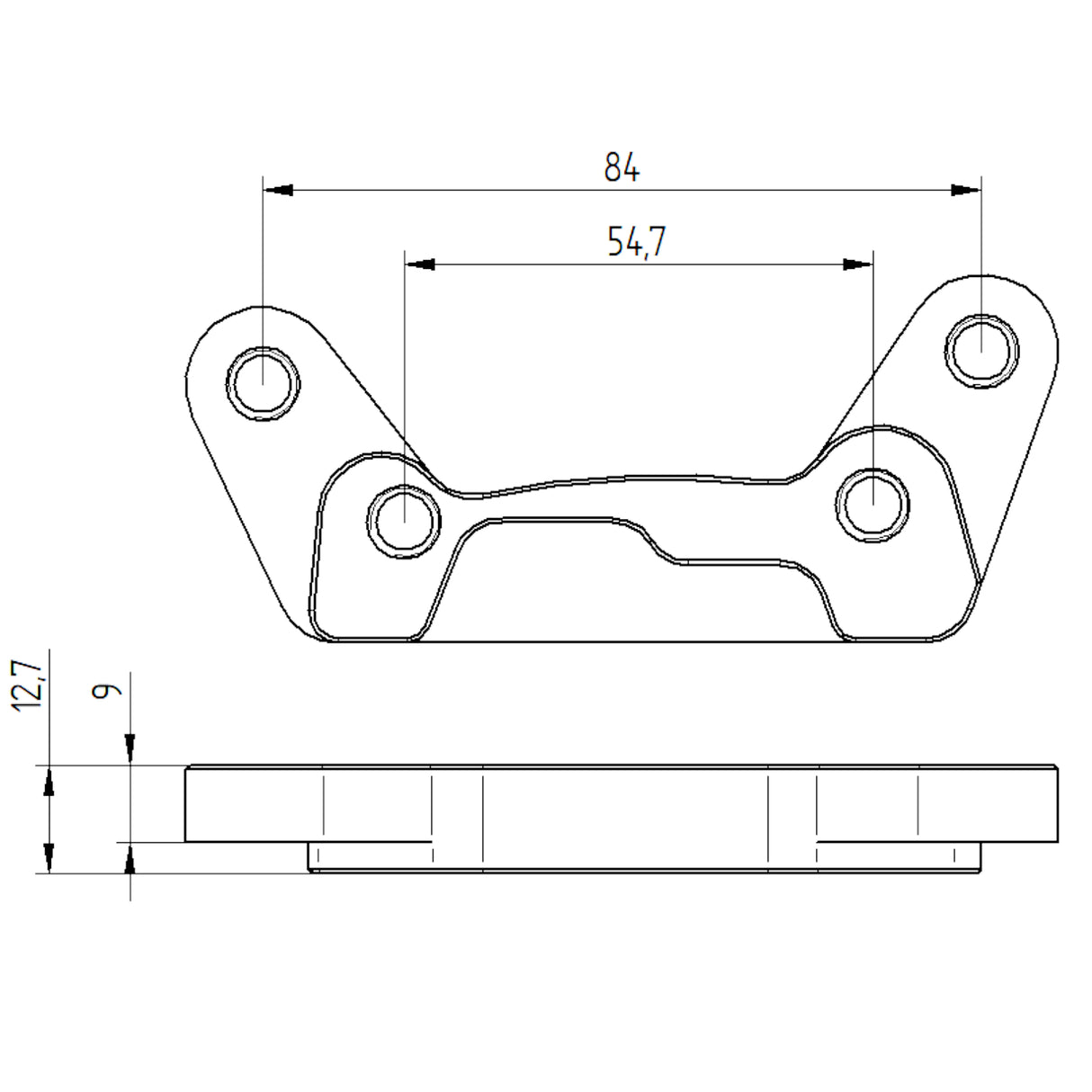 Flangia Freno Posteriore Per Pinza Accossato PZ016 Per Vespa / Gilera
