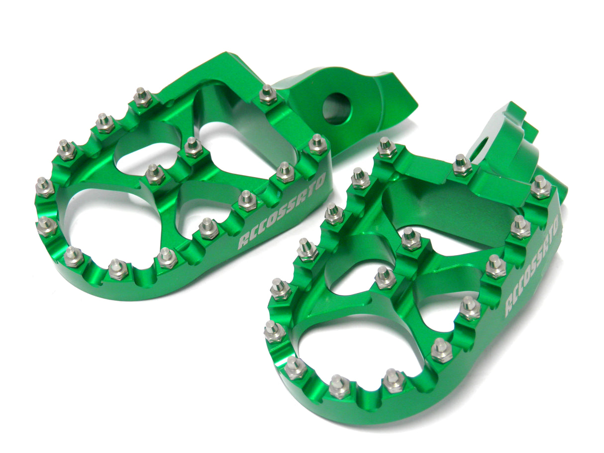 Pedane Maggiorate, realizzate in ergal, per moto da cross, enduro e fuori strada