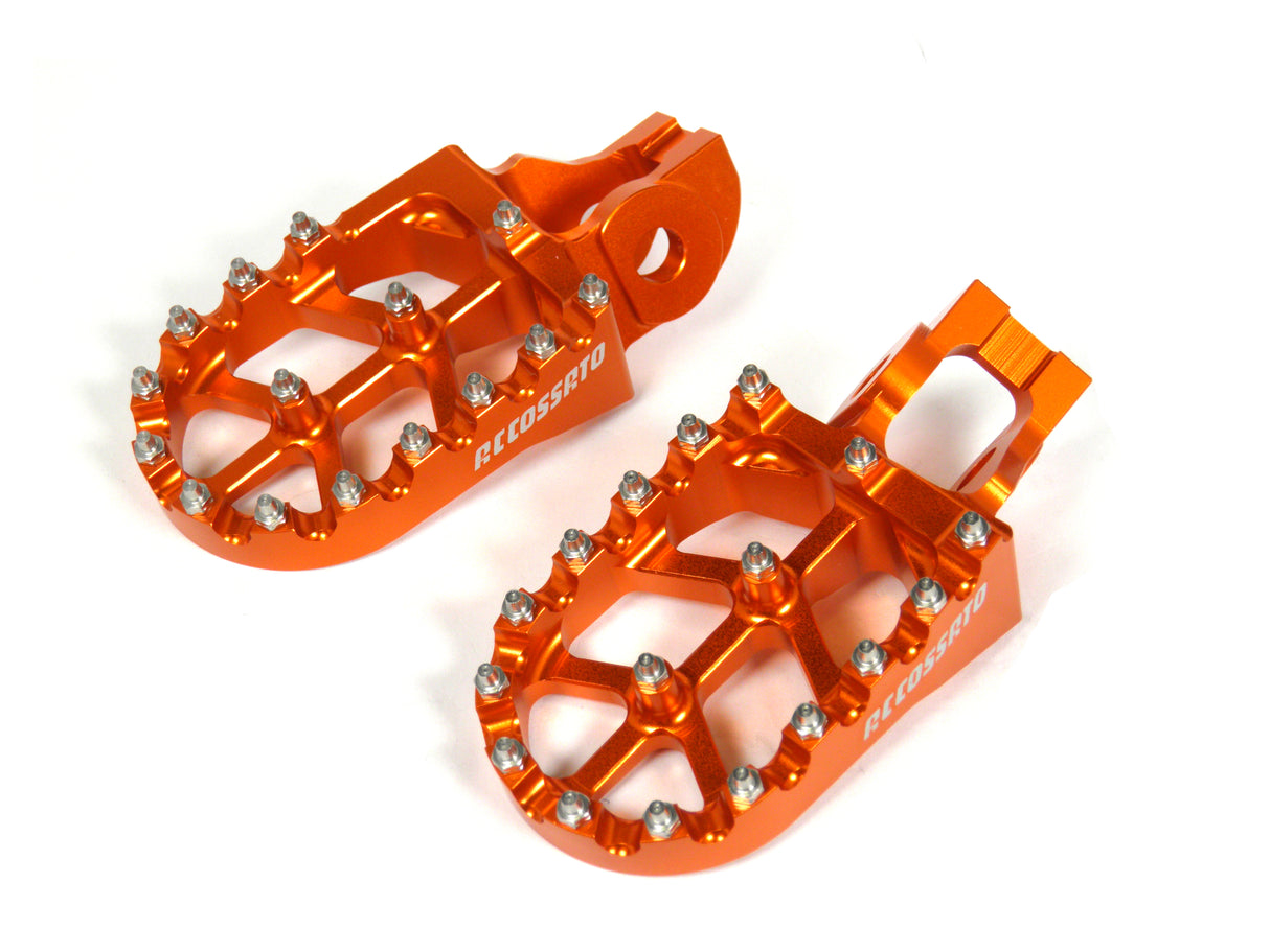 Pedane Maggiorate, realizzate in ergal, per moto da cross, enduro e fuori strada