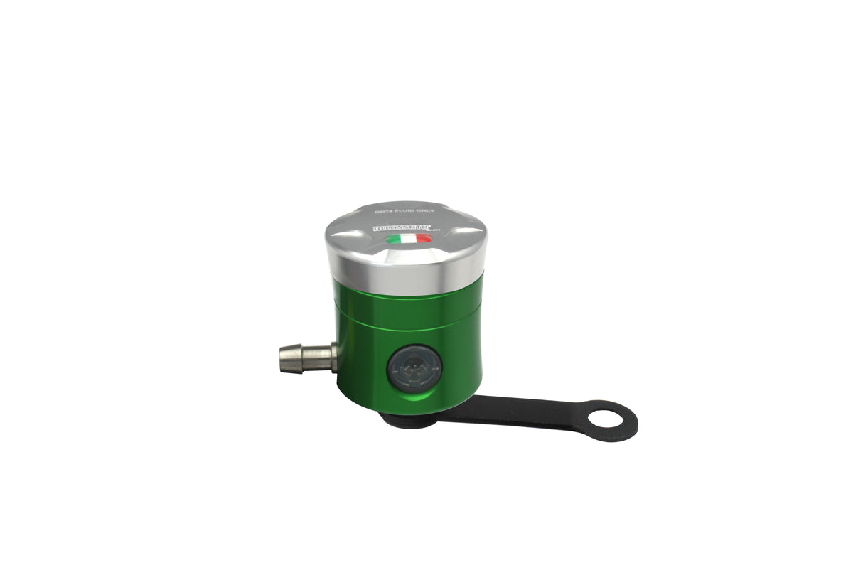 Serbatoio Olio Frizione In Alluminio Ricavato CNC Accossato, 15 cm3 Con Uscita Olio Orizzontale, Fornito Con Staffa Dritta