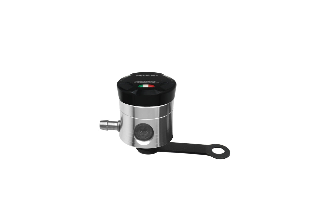 Serbatoio Olio Frizione In Alluminio Ricavato CNC Accossato, 15 cm3 Con Uscita Olio Orizzontale, Fornito Con Staffa Dritta