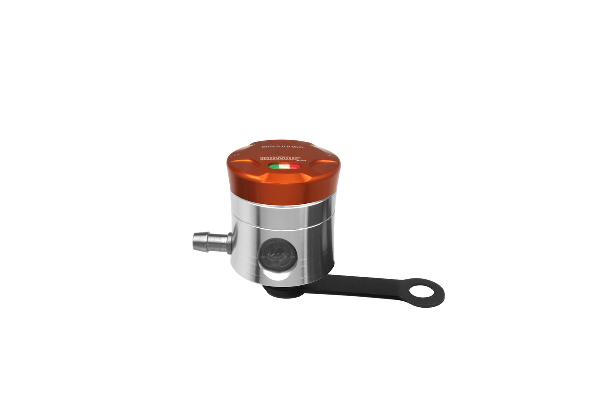 Serbatoio Olio Frizione In Alluminio Ricavato CNC Accossato, 15 cm3 Con Uscita Olio Orizzontale, Fornito Con Staffa Dritta