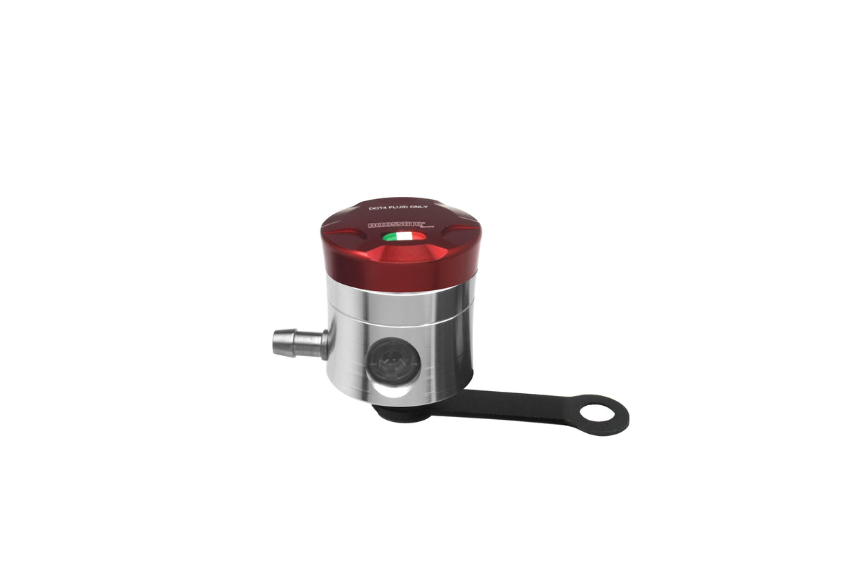 Serbatoio Olio Frizione In Alluminio Ricavato CNC Accossato, 15 cm3 Con Uscita Olio Orizzontale, Fornito Con Staffa Dritta