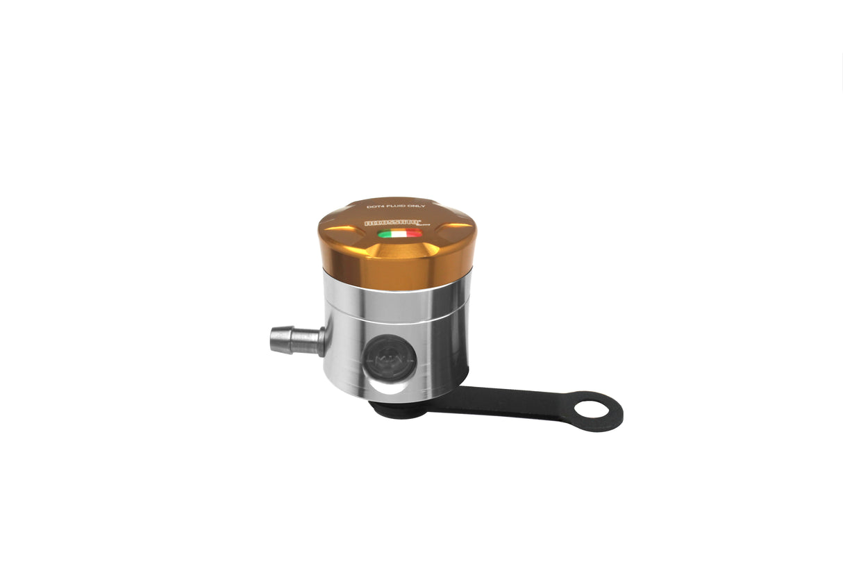 Serbatoio Olio Frizione In Alluminio Ricavato CNC Accossato, 15 cm3 Con Uscita Olio Orizzontale, Fornito Con Staffa Dritta