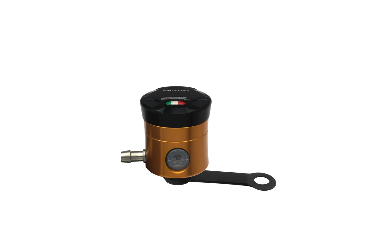 Serbatoio Olio Frizione In Alluminio Ricavato CNC Accossato, 15 cm3 Con Uscita Olio Orizzontale, Fornito Con Staffa Dritta