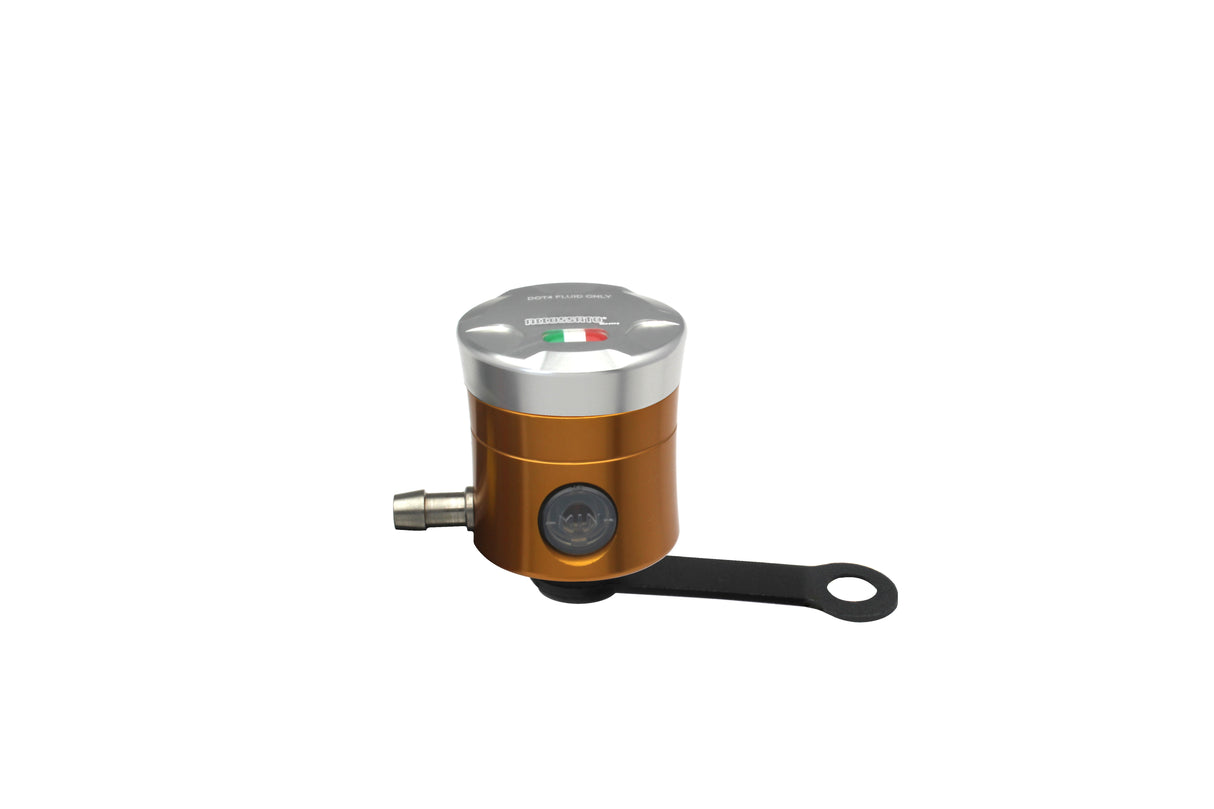 Serbatoio Olio Frizione In Alluminio Ricavato CNC Accossato, 15 cm3 Con Uscita Olio Orizzontale, Fornito Con Staffa Dritta