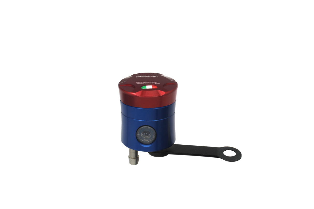 Serbatoio Olio Frizione In Alluminio Ricavato CNC Accossato, 15 cm3 Con Uscita Olio Verticale, Fornito Con Staffa Dritta