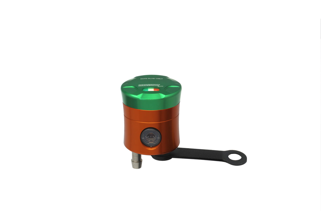 Serbatoio Olio Frizione In Alluminio Ricavato CNC Accossato, 15 cm3 Con Uscita Olio Verticale, Fornito Con Staffa Dritta