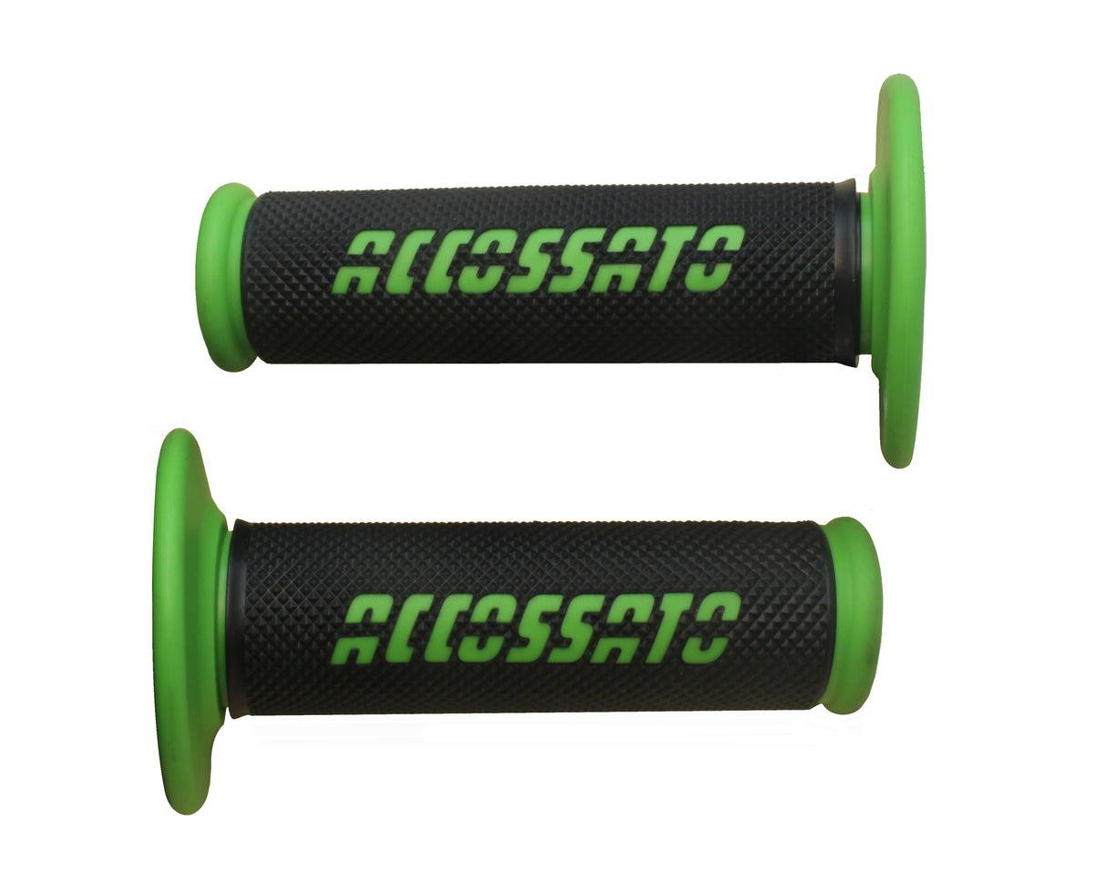 Manopole Off Road Accossato nero con logo colorato