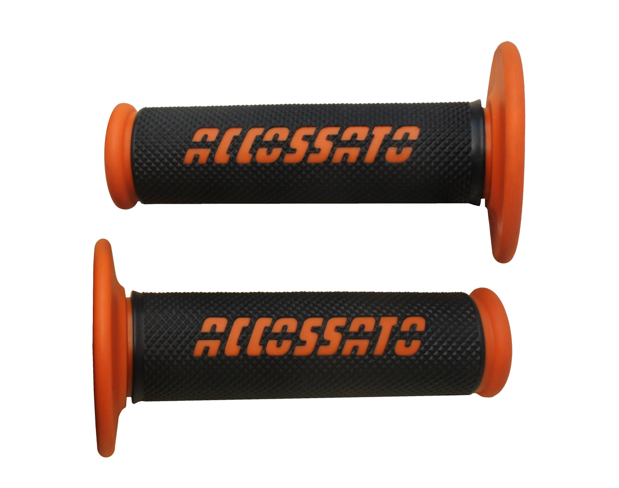 Manopole Off Road Accossato nero con logo colorato