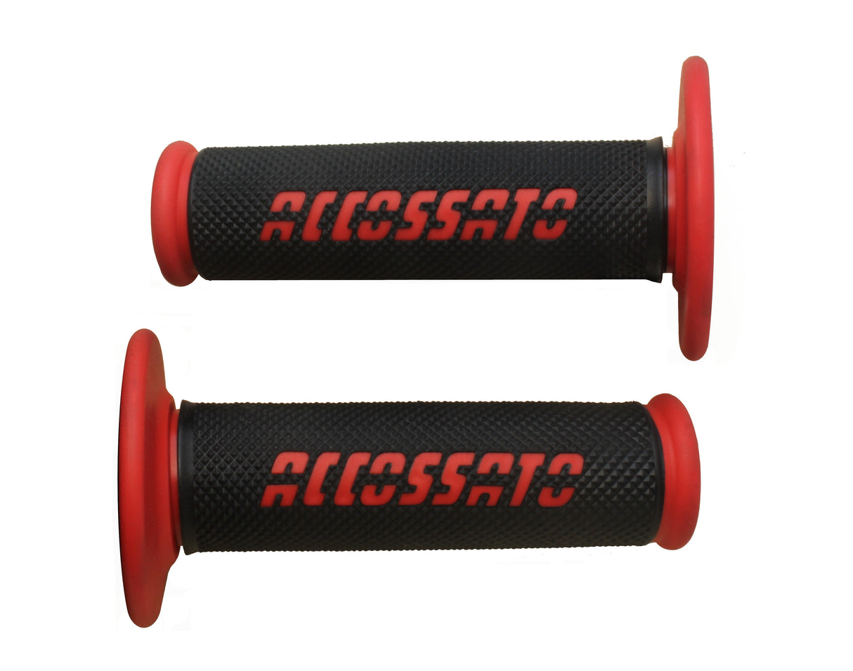 Manopole Off Road Accossato nero con logo colorato