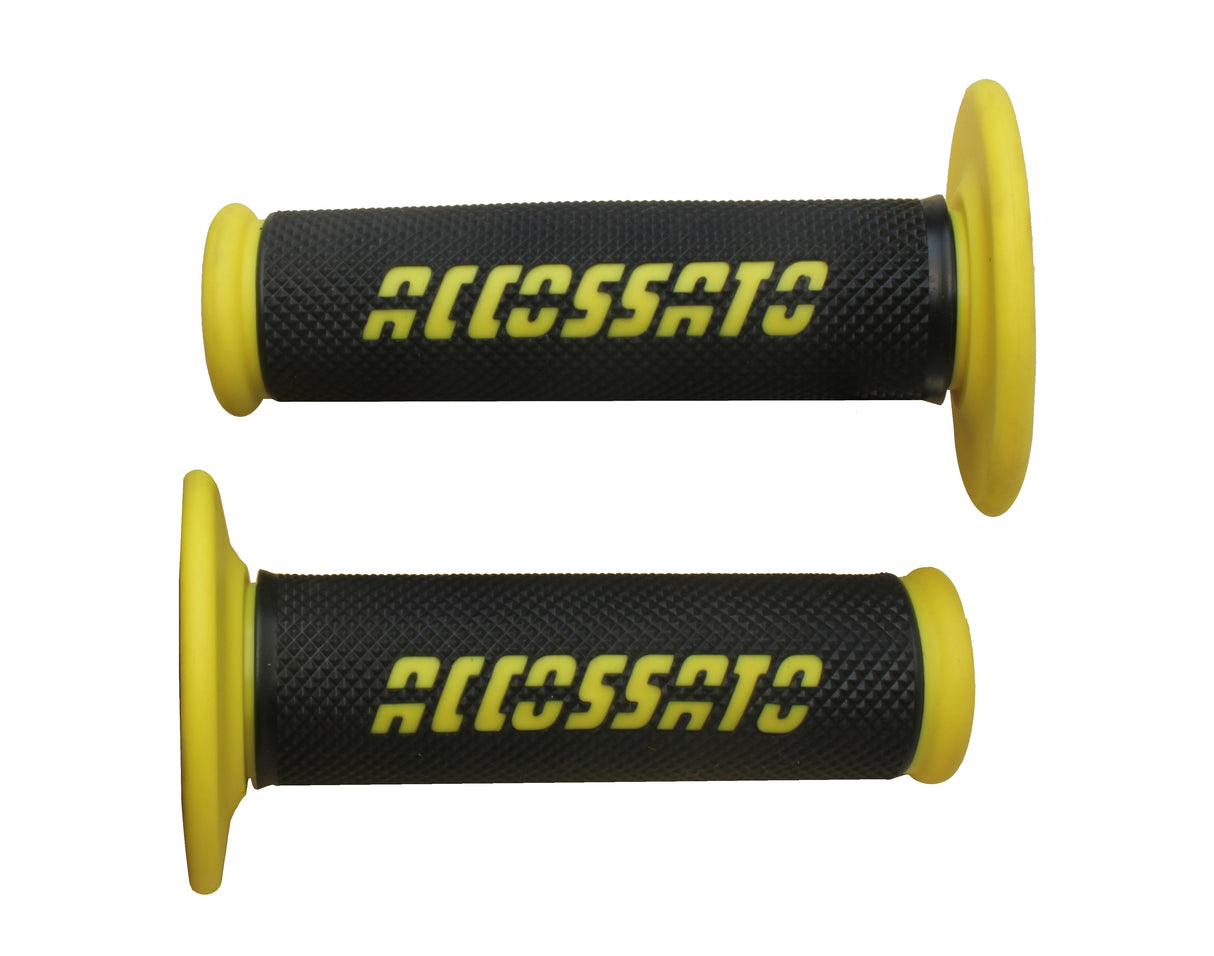 Manopole Off Road Accossato nero con logo colorato