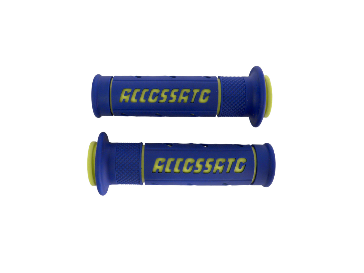 Coppia di Manopole In Gomma Bicomponente, Colorate Con Logo Accossato