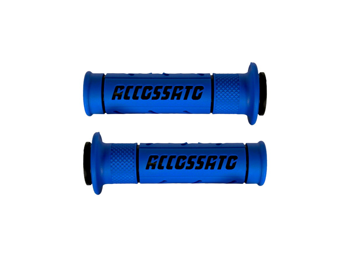 Coppia di Manopole In Gomma Bicomponente, Colorate Con Logo Accossato