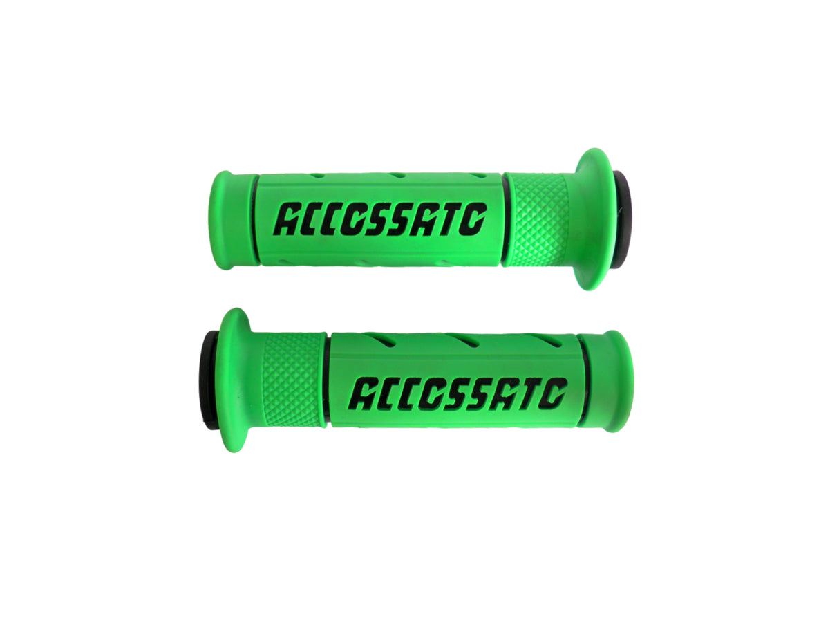 Coppia di Manopole In Gomma Bicomponente, Colorate Con Logo Accossato