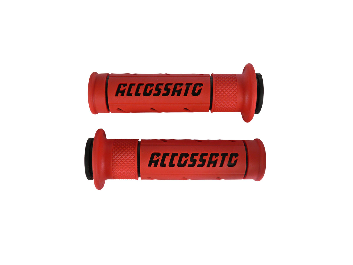 Coppia di Manopole In Gomma Bicomponente, Colorate Con Logo Accossato