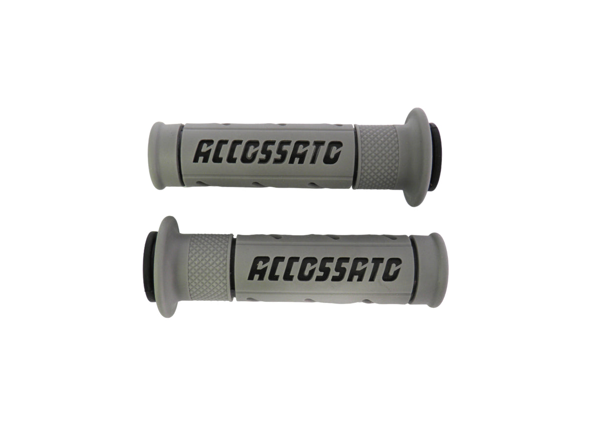 Coppia di Manopole In Gomma Bicomponente, Colorate Con Logo Accossato