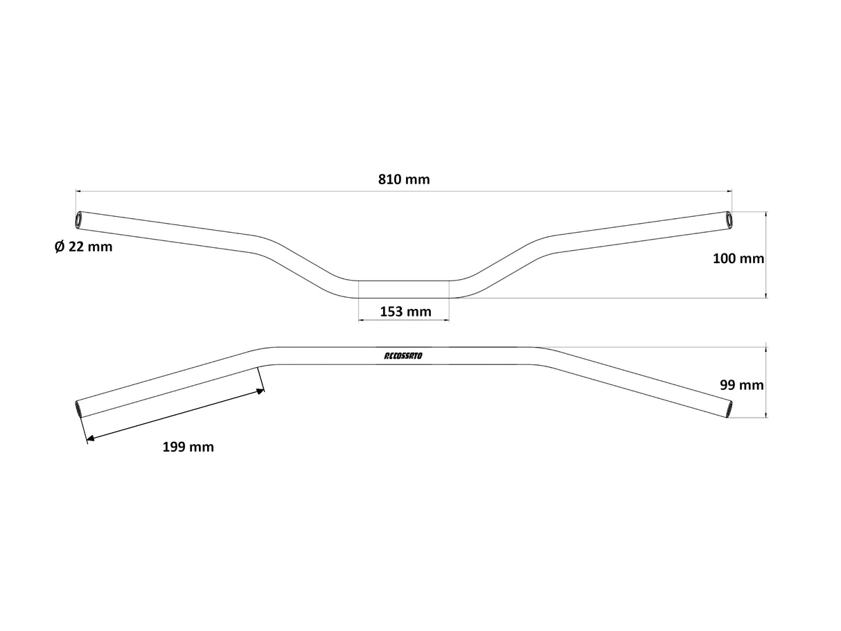 Manubrio Accossato In Alluminio Con Diametro Costante - 22 mm