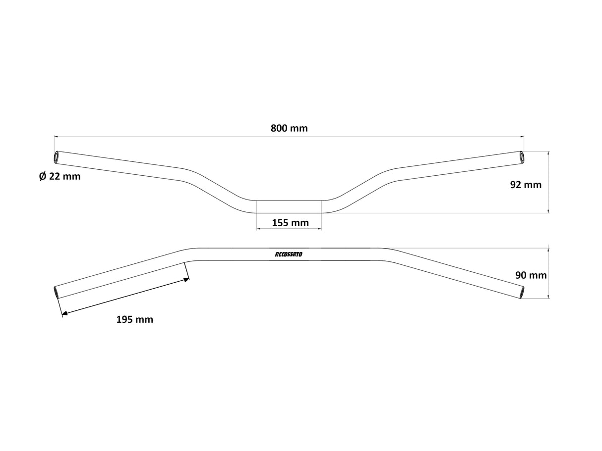 Manubrio Accossato In Alluminio Con Diametro Costante - 22 mm