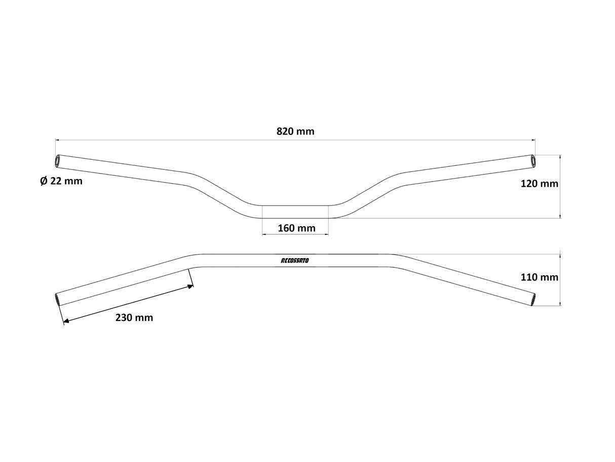 Manubrio Accossato In Alluminio Con Diametro Costante - 22 mm