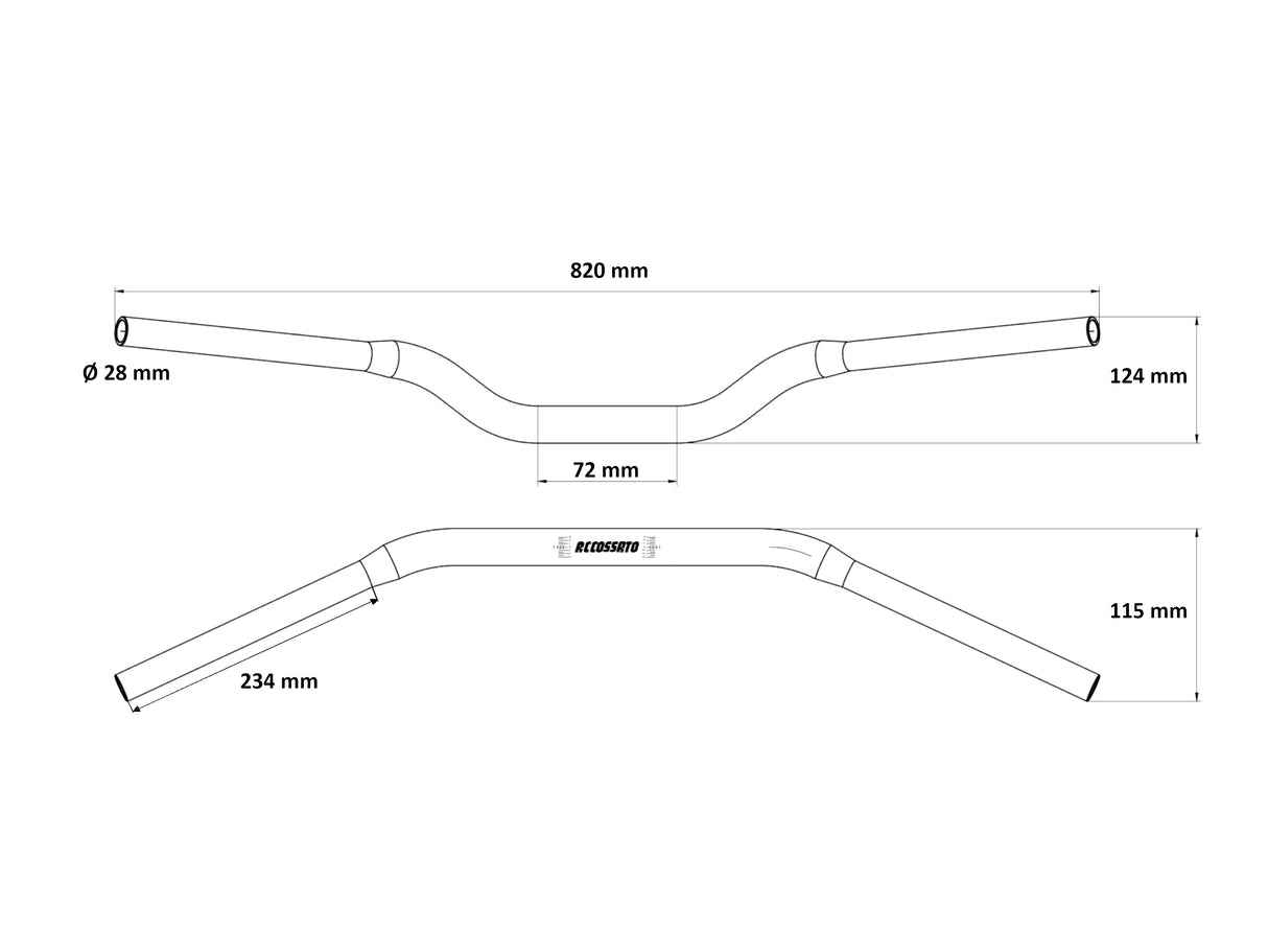 Manubrio Accossato In Alluminio Con Diametro Variabile - 28 mm