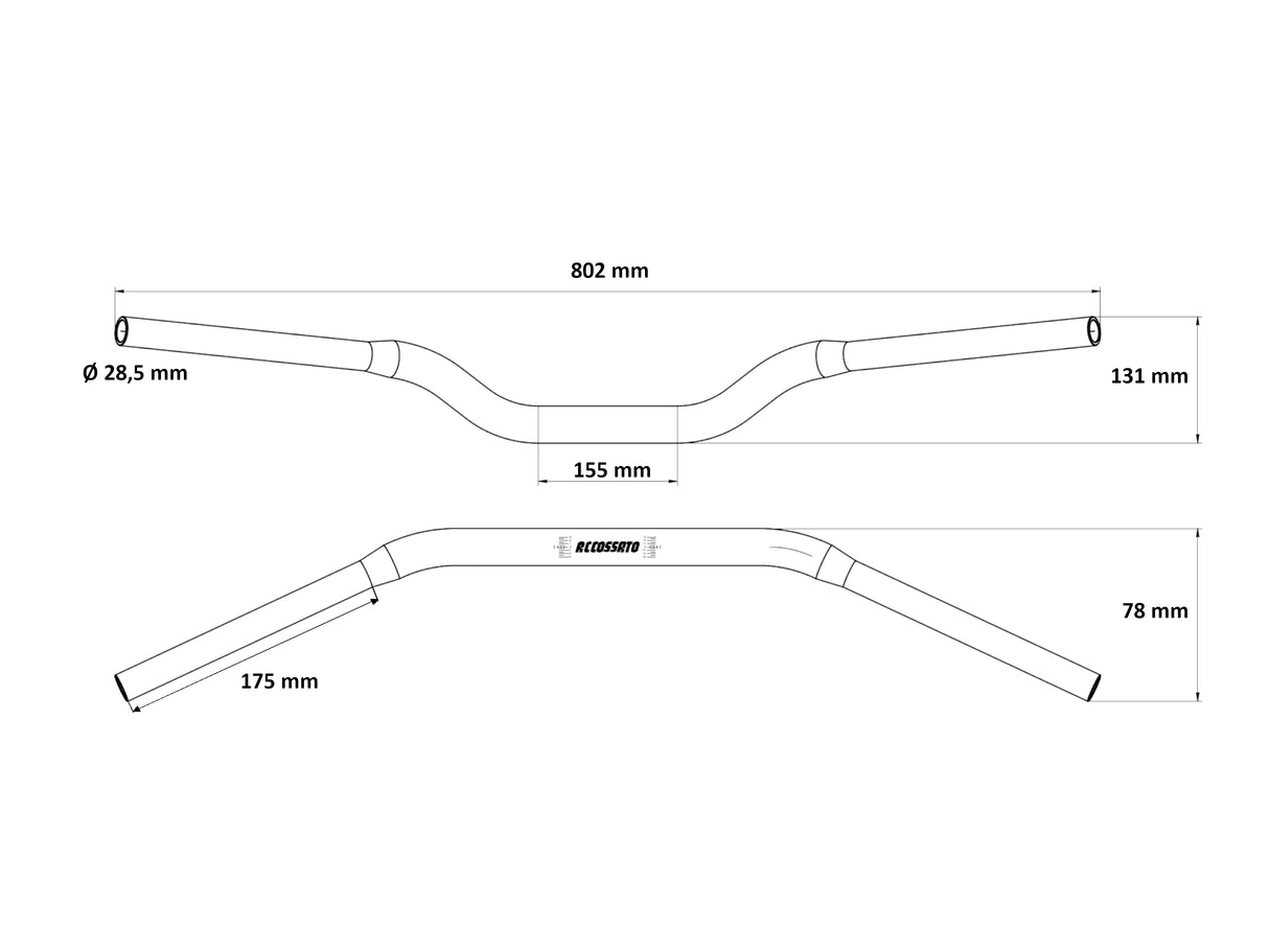 Manubrio Accossato In Alluminio Con Diametro Variabile - 28.5 mm