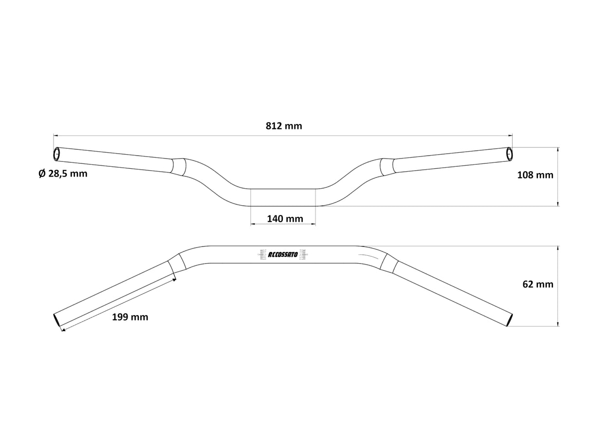Manubrio Accossato In Alluminio Con Diametro Variabile - 28.5 mm
