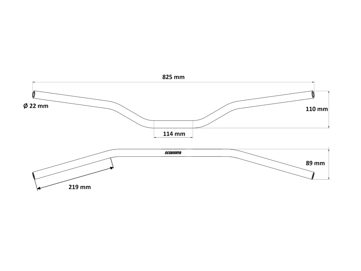 Manubrio Accossato In Alluminio Con Diametro Costante - 22 mm