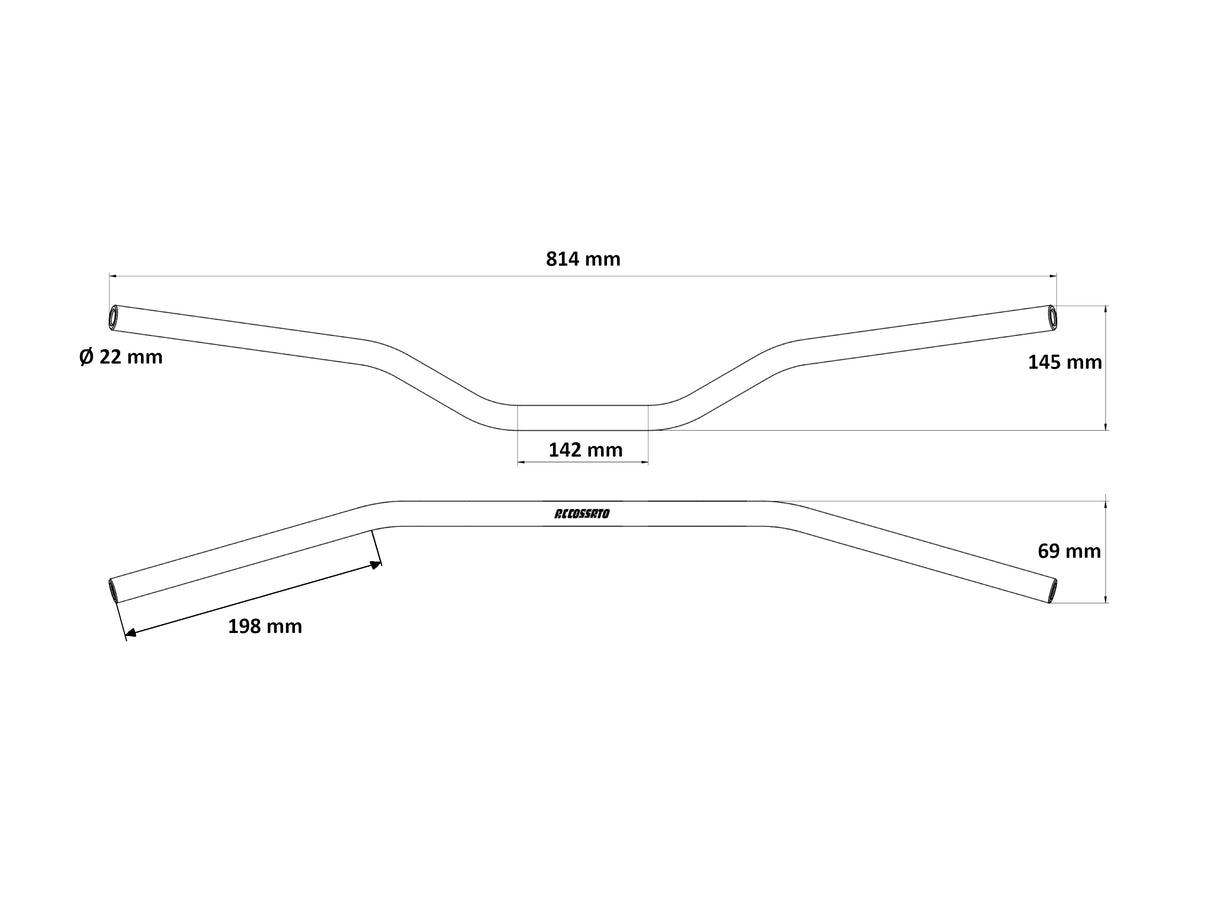 Manubrio Accossato In Alluminio Con Diametro Costante - 22 mm