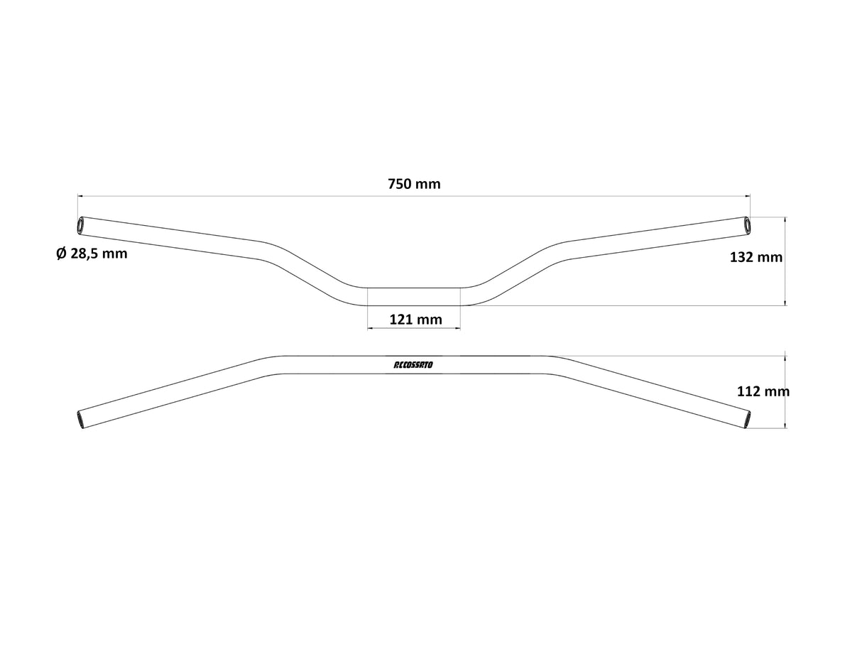 Manubrio Accossato In Alluminio Con Diametro Variabile - 28.5 mm