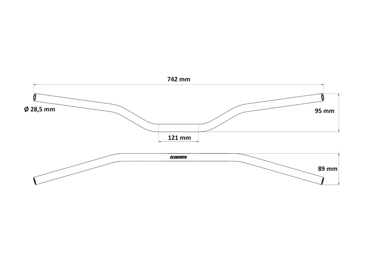 Manubrio Accossato In Alluminio Con Diametro Variabile - 28.5 mm