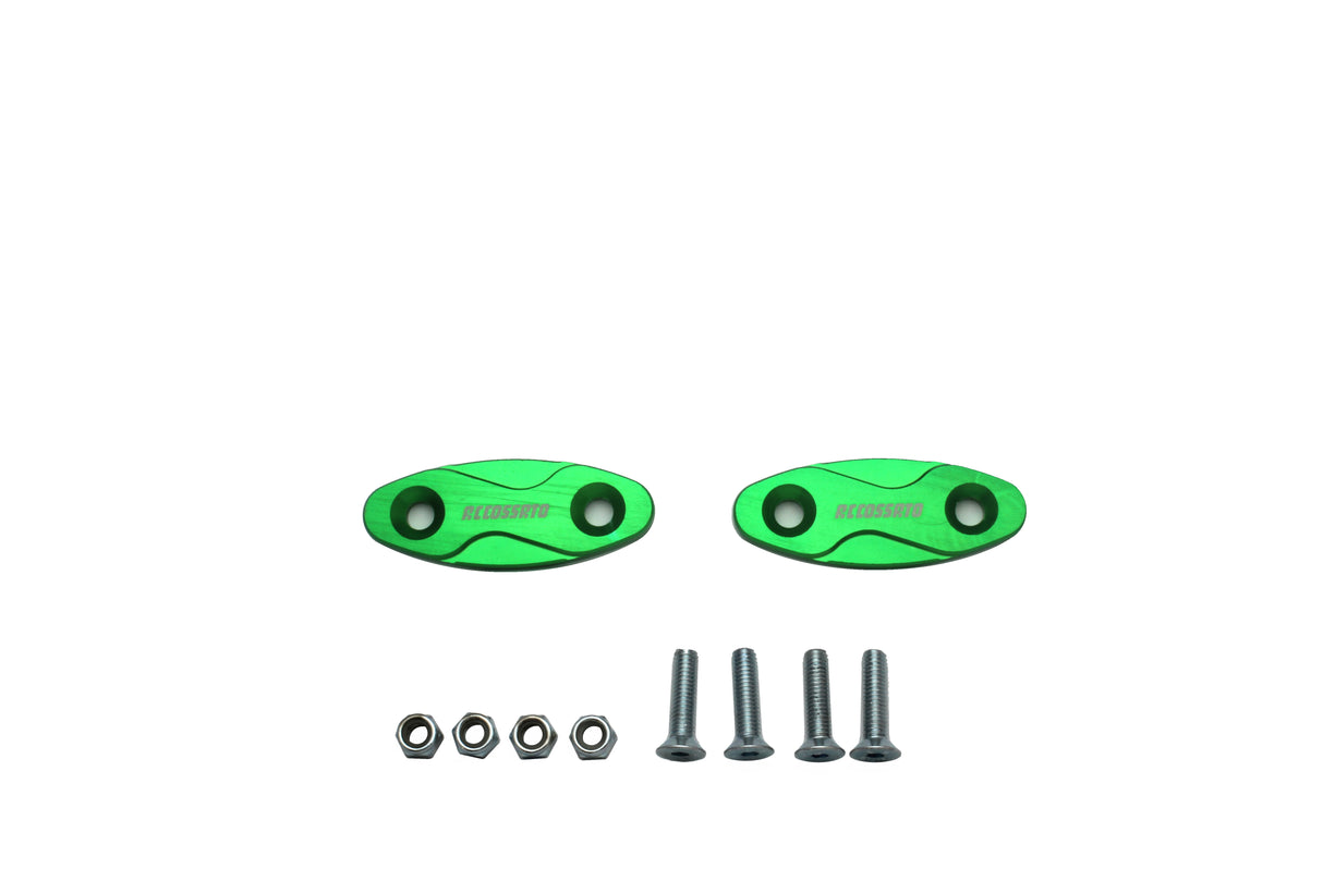 Tappi specchietti Accossato, ricavati in alluminio CNC e anodizzati in vari colori.. La confezione contiene 02 articoli