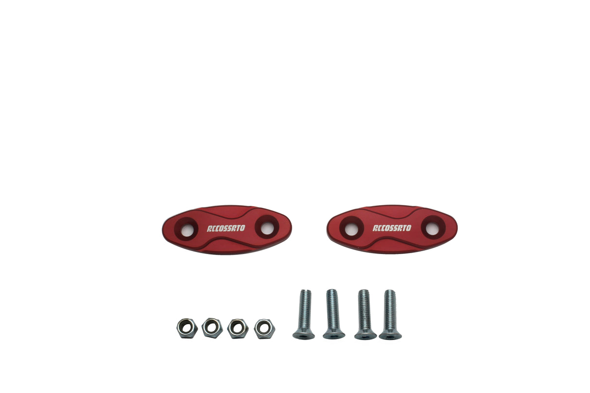 Tappi specchietti Accossato, ricavati in alluminio CNC e anodizzati in vari colori.. La confezione contiene 02 articoli