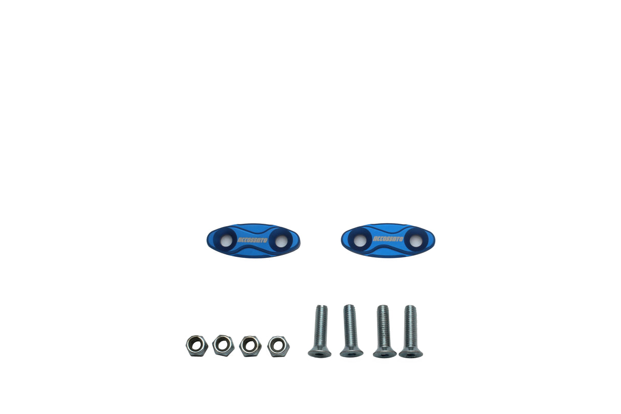 Tappi specchietti Accossato, ricavati in alluminio CNC e anodizzati in vari colori.. La confezione contiene 02 articoli