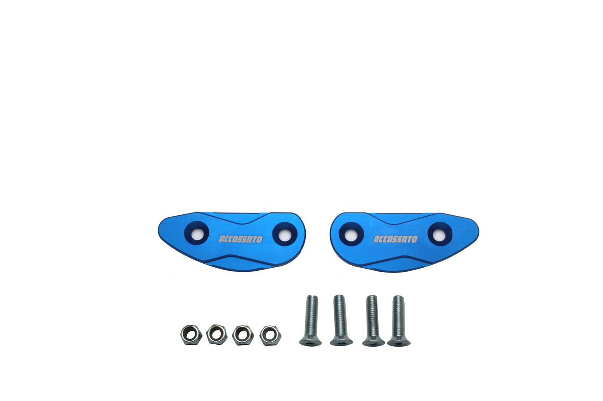 Tappi specchietti Accossato, ricavati in alluminio CNC e anodizzati in vari colori.. La confezione contiene 02 articoli