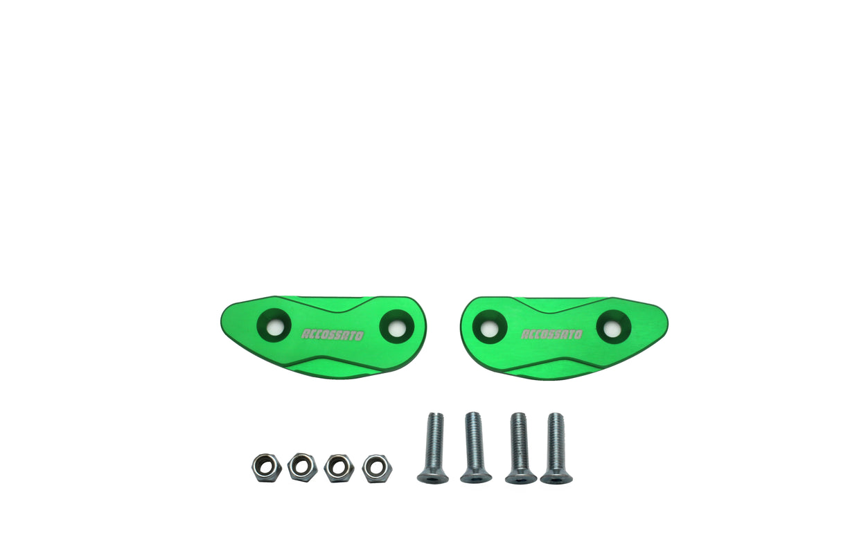 Tappi specchietti Accossato, ricavati in alluminio CNC e anodizzati in vari colori.. La confezione contiene 02 articoli